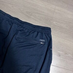 Vuori Mens Navy Blue Athletic Jogger Pants Elastic Waist Zipper Pockets Size XL